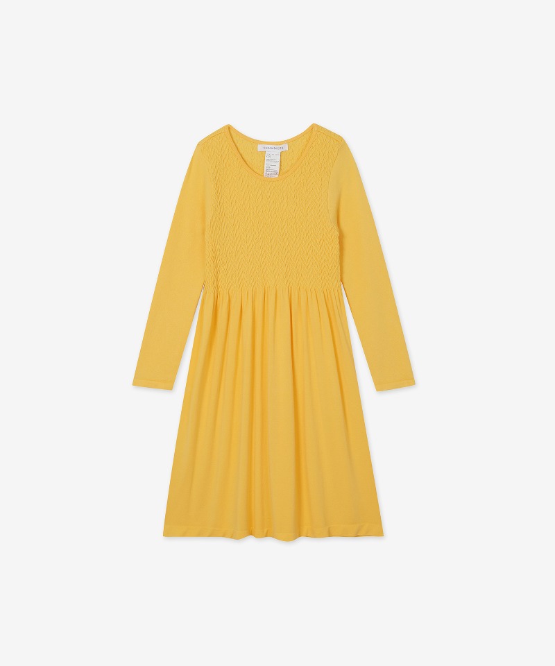 NEW 키즈 베이직 스마킹 롱슬리브 드레스(4-6세) FD5301