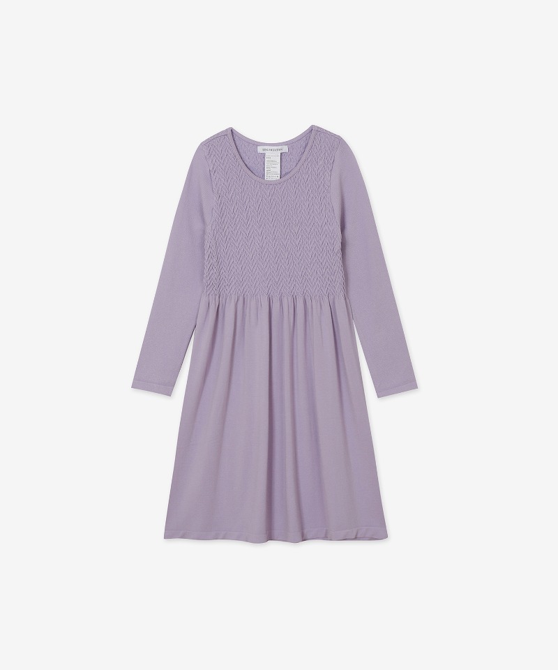 NEW 키즈 베이직 스마킹 롱슬리브 드레스(4-6세) FD5301